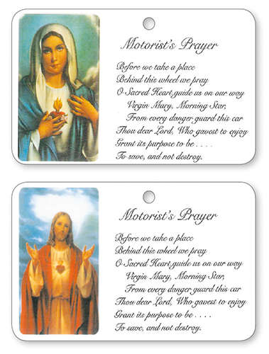Sacred Heart OR Immaculate Heart Motorist Prayer Card