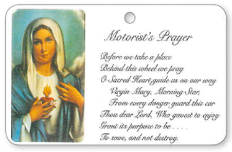 Sacred Heart OR Immaculate Heart Motorist Prayer Card