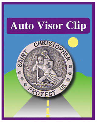 St Christopher Car Visor Clip