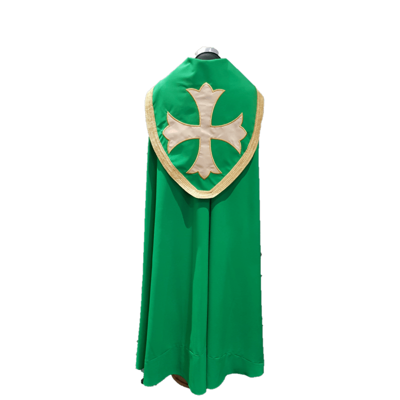 Green Classic Cope with cross in gold