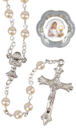 First Holy Communion Girl Rosary - Pink