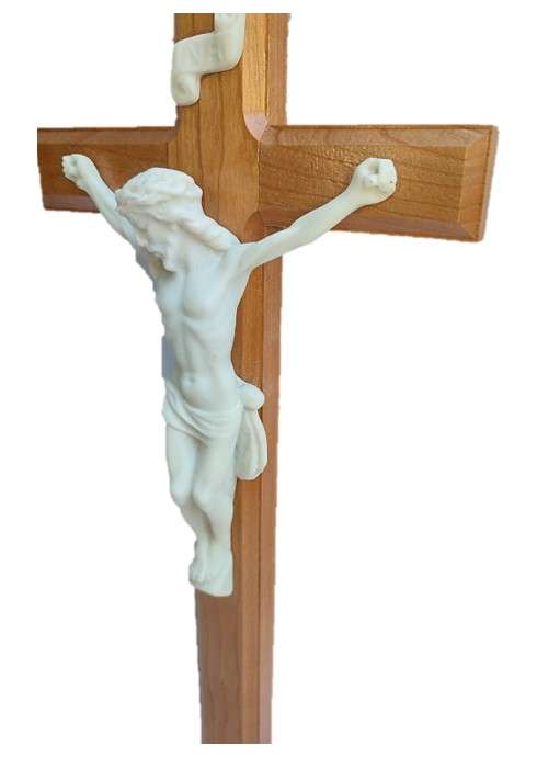 48cm Kiaat Crucifix with Marble Corpus
