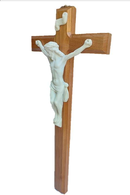 48cm Kiaat Crucifix with Marble Corpus