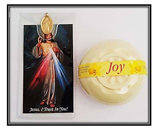 Divine Mercy - Joy Soap with prayer card and medal