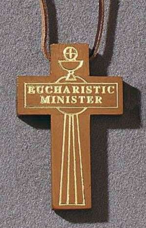 8cm Eucharistic Minister Wooden Cross with 70cm leather cord
