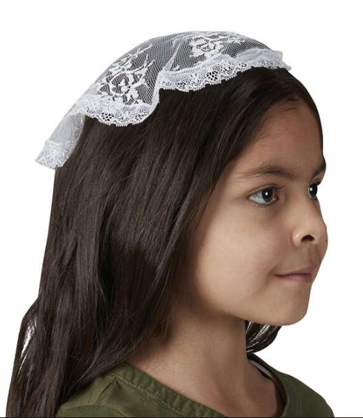 Small Chapel Cap / Mantilla - White
