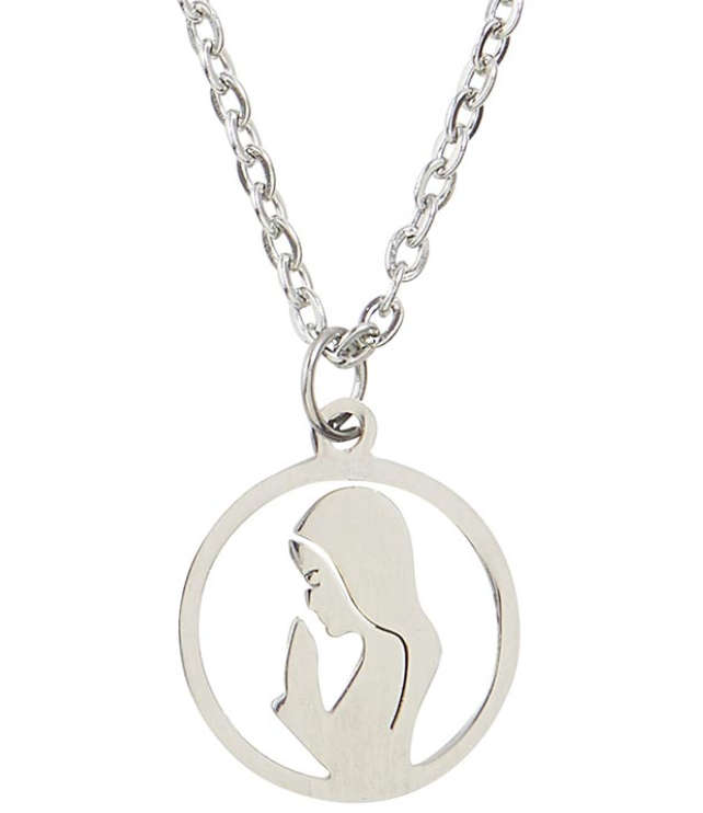 Praying Madonna Pendant - Stainless Steel