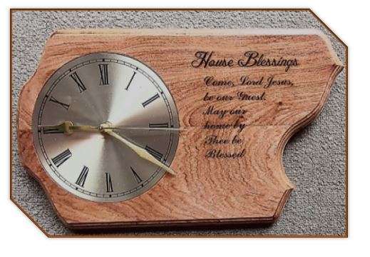 Wooden Wall Clock - House Blessing