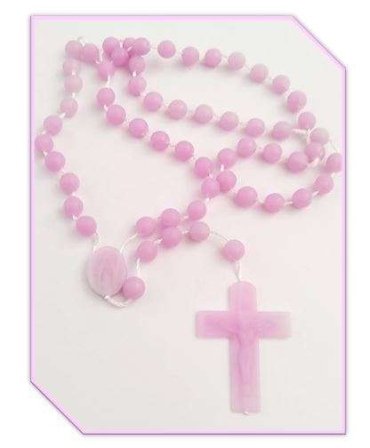 8mm Plastic Mauve Rosary