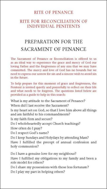 Rite of Penance for individual penitants - Pamphlet