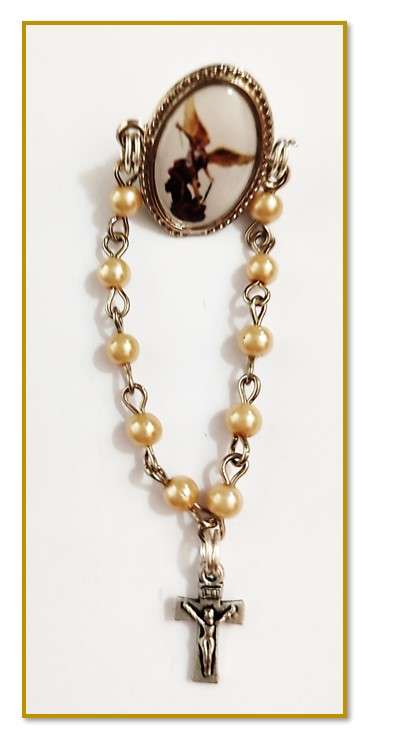 St Michael the Archangel One Decade Rosary Lapel Pin
