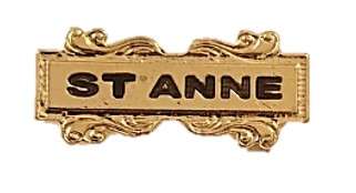 St Anne Scroll Pin in Gold
