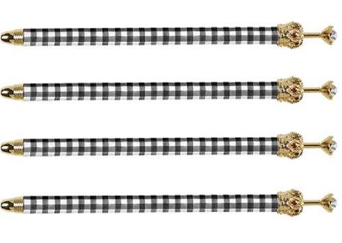 Exquisite Diamante Crown Pen with Check design