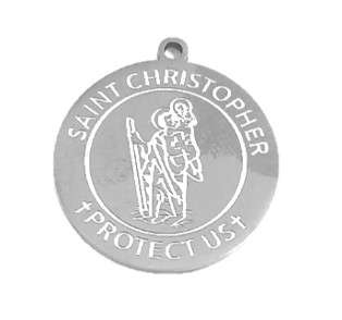 St Christopher Stainless Steel Pendant - 25mm