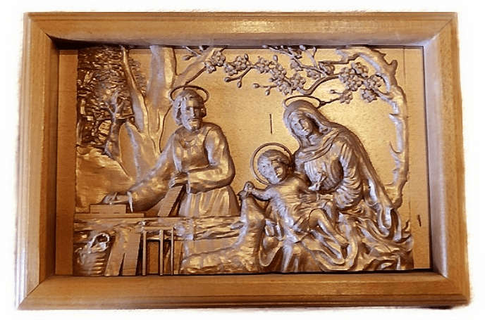 Holy Family Wooden Wall Carving