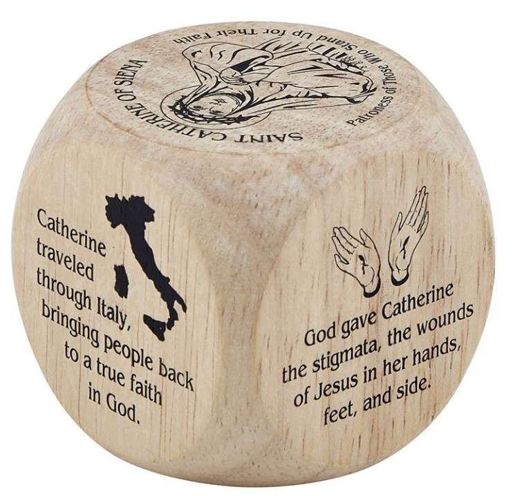 St Catherine of Siena - Fun facts wooden cube