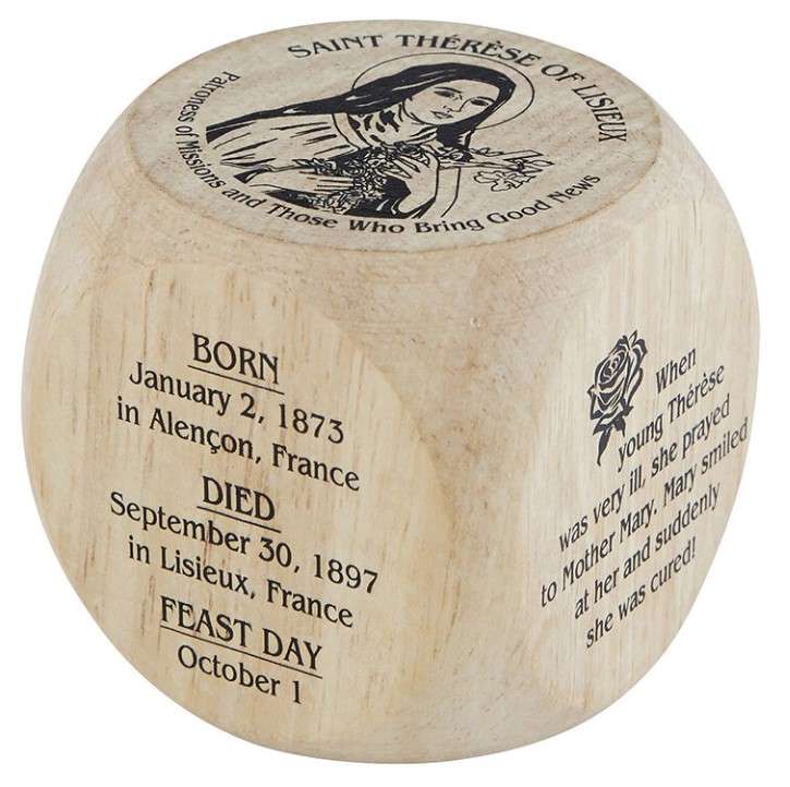 St Theresa of Lisieux - fun facts wooden cube