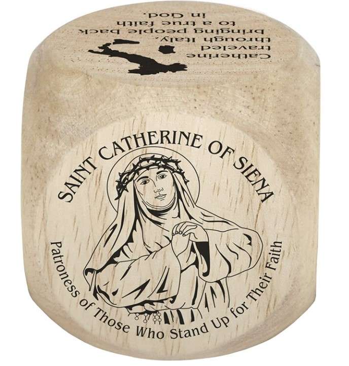 St Catherine of Siena - Fun facts wooden cube