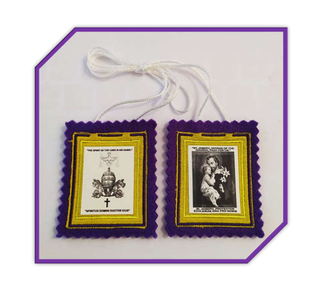 St Joseph Scapular - The Violet Scapular
