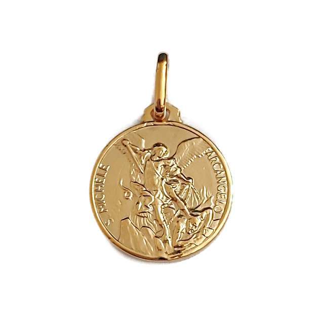 16mm - 9ct Gold St Michael the Archangel Pendant