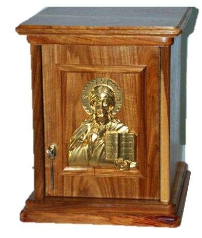 Wooden Tabernacle with Jesus the Teacher Relief in gold