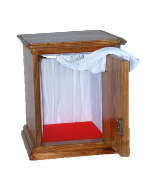 Wooden Tabernacle With Jesus Sacred Heart Relief In Gold