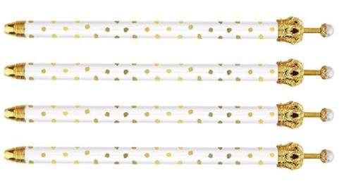 Stunning  Pearl Crown Pen with Gold Dot design