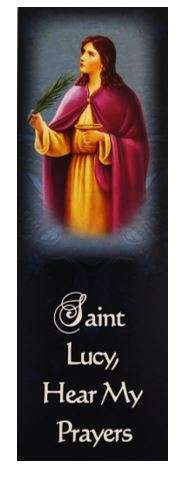 St Lucy - Hear My Prayers - Bookmark - Patron Saint of Blindness