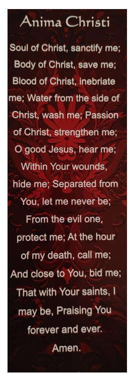 Anima Christi  Prayer Bookmark