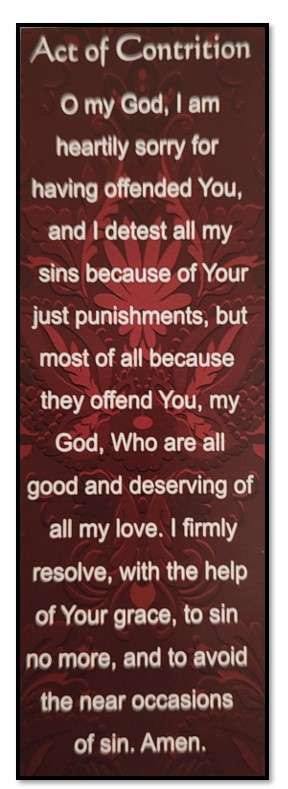 Act of Contrition - Lamb of God Bookmark