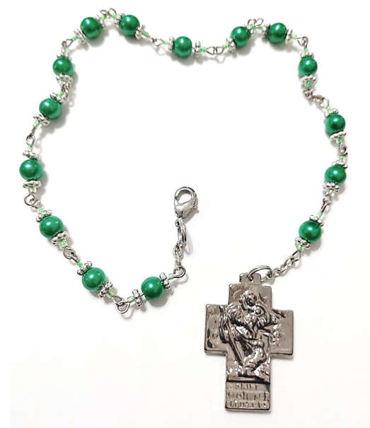 St Christopher car - auto chaplet - Green