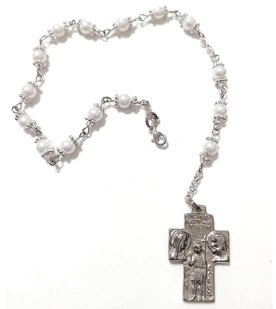 St Christopher Car - Auto Chaplet - White