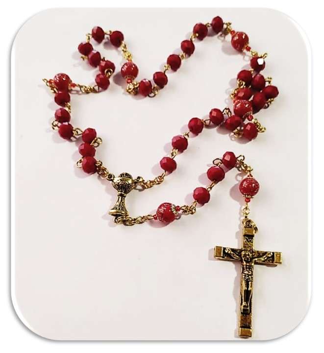 Sacred Heart of Jesus Chaplet in gold elements - Limited Edition