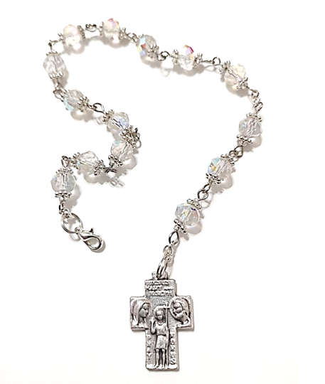 Austrian Crystal clear Glass St Christopher Chaplet