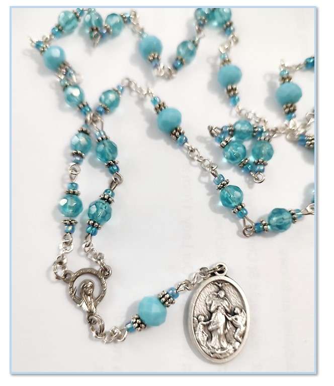 Our Lady Undoer of Knots Chaplet - In shades of blue