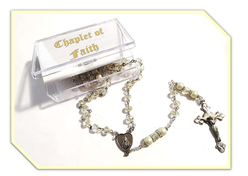 Chaplet of Faith in Champagne Crystals