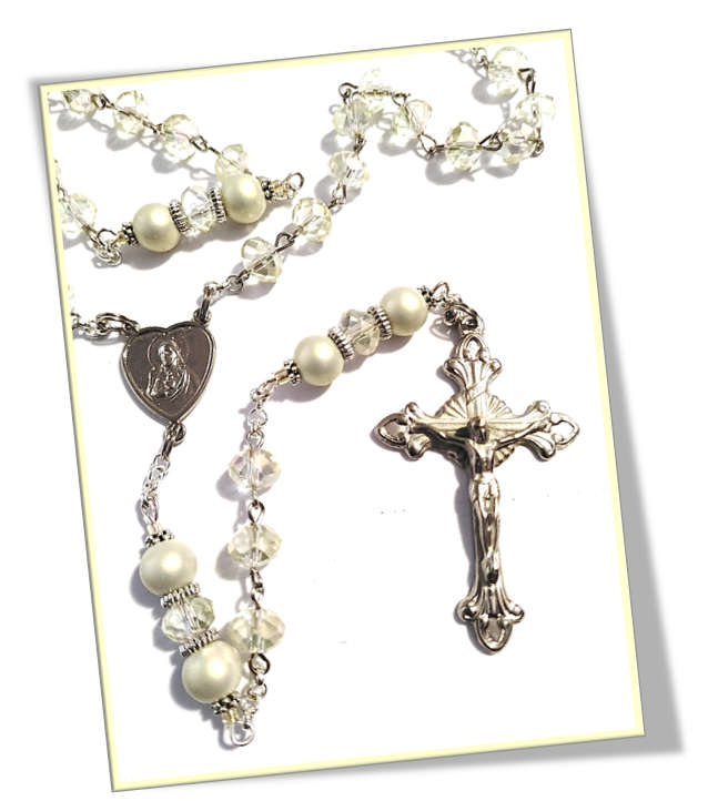 Chaplet of Faith in Champagne Crystals