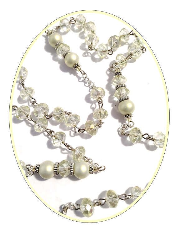 Chaplet of Faith in Champagne Crystals