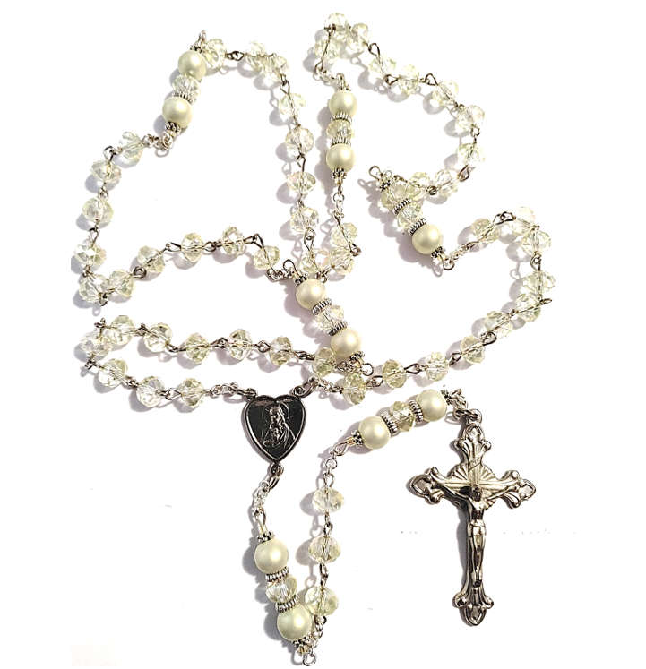 Chaplet of Faith in Champagne Crystals