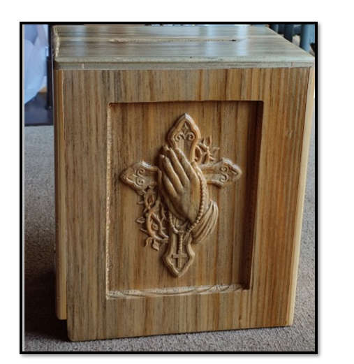 Wooden Lockable Collection box - 28cm x 24cm x 16cm