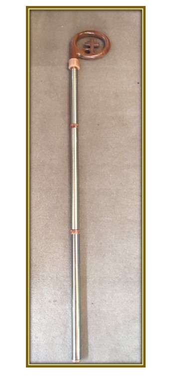 157cm Crozier with Wooden Cross in Circle & Black Lockable Case
