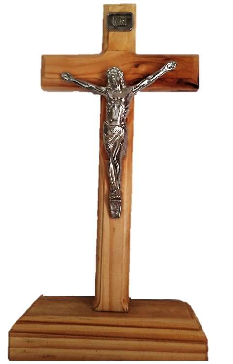 Solid Pine 29cm Standing Crucifix