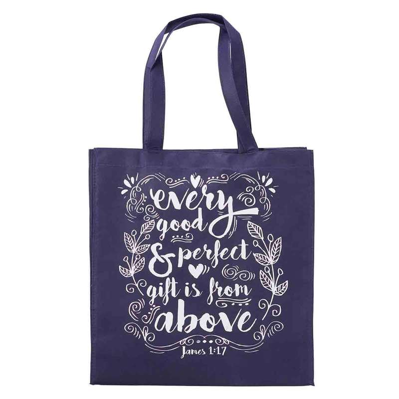 Every Good and Perfect Gift Is From Above, Navy Blue - shopper bag
