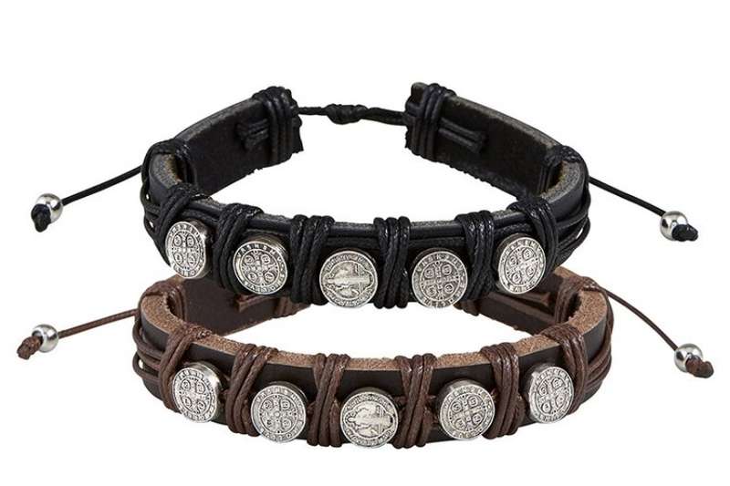 St Benedict Leather Bracelet