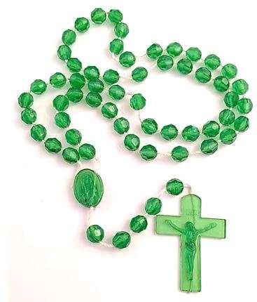 Green Faceted plastic Rosary