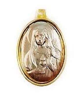 4.5cm Our Lady Immaculate Heart Pendant/Medal - Two tone