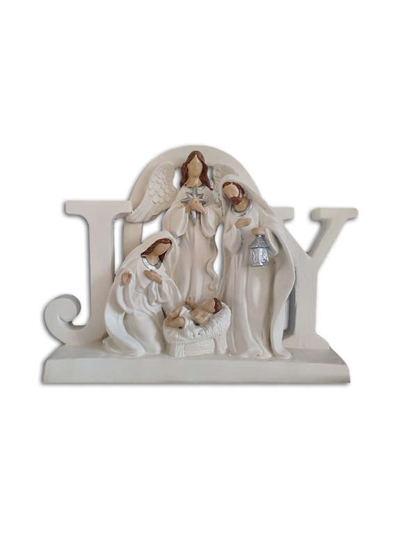 White Nativity on "Joy"- 16cm Tall x 21cm wide