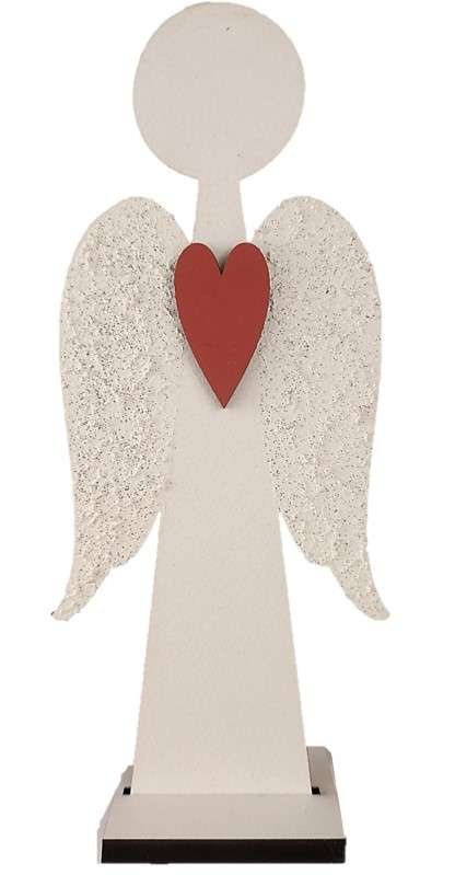 Standing Angel with Heart - 20cm tall