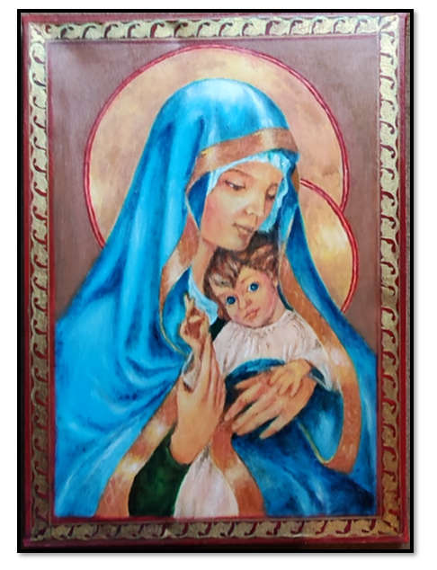 Madonna & Child - Oil Painting on Canvas by Zenon Rozycki
