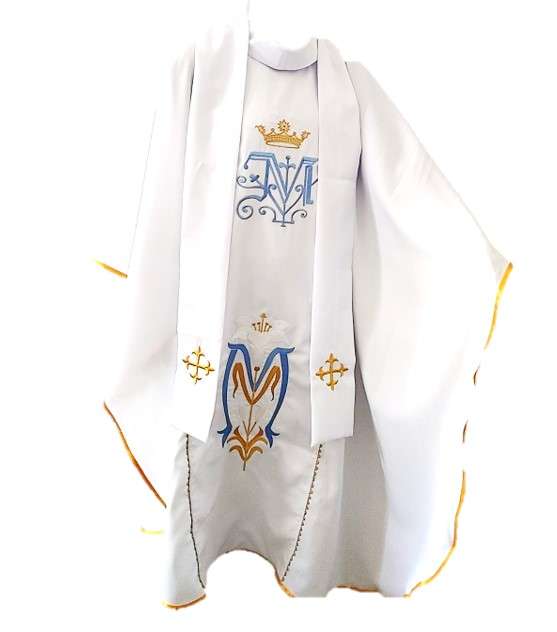 White Marion Chasuble